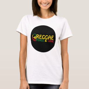 Camiseta Reggage art com palavras positivas Peace and Love