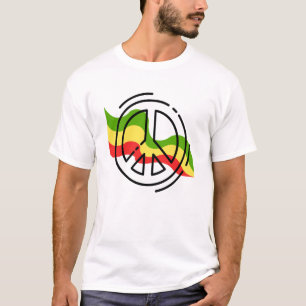 Camiseta reggate com logotipo de paz