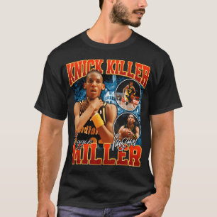 Camiseta Reggie Miller Choke Sinal de Lenda de Basquete Sig