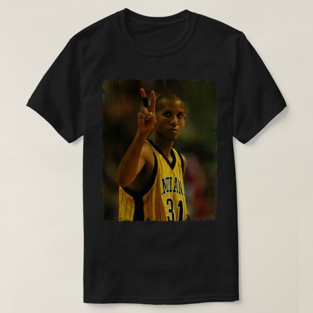 Camiseta Reggie Miller Vintage Design De Basquete 2 (Frente do Design)