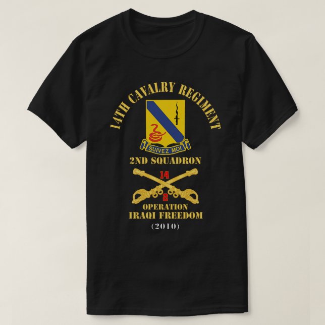 Camiseta Regimento de Cavalaria 14 com Esquadrão segundo Ca (Frente do Design)