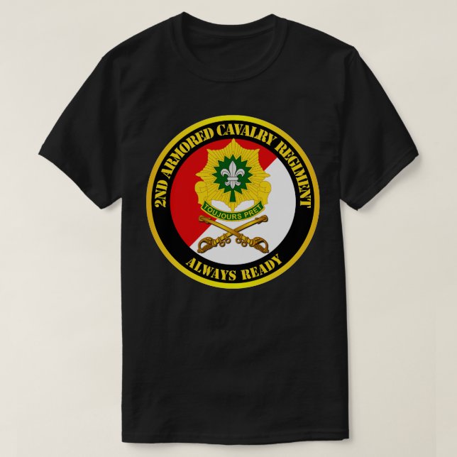 Camiseta Regimento de Cavalaria Armada de segundo DUI White (Frente do Design)