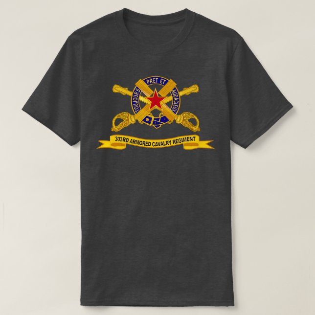 Camiseta Regimento de Cavalaria blindada c Br Ribbon X (Frente do Design)