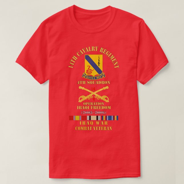 Camiseta Regimento de Cavalaria de 14 com Esquadrão Cav Br  (Frente do Design)