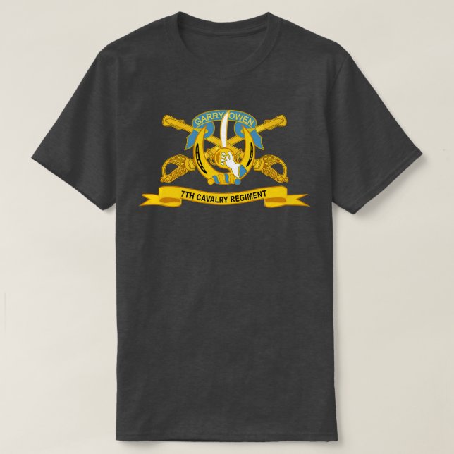 Camiseta Regimento de Cavalaria de 7 com Br Ribbon (Frente do Design)