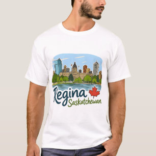 Camiseta Regina Saskatchewan Linda Silhueta da Cidade Orgul
