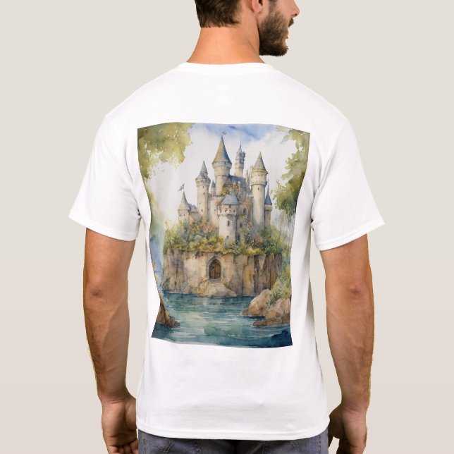 Camiseta Regiões Encantadas: Contornos do Castelo de Leite (Verso)