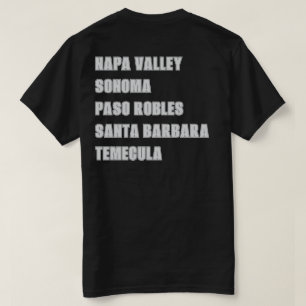 Camiseta Regiões Vitícolas Da Califórnia Napa Frente Negra
