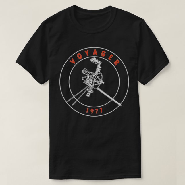 Camiseta Registro de Ouro da Voyager 1977 - Espaço frontal  (Frente do Design)