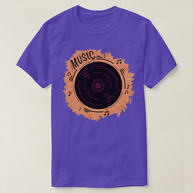 Camiseta Registro de vinilo de gramofone vintage (Frente do Design)