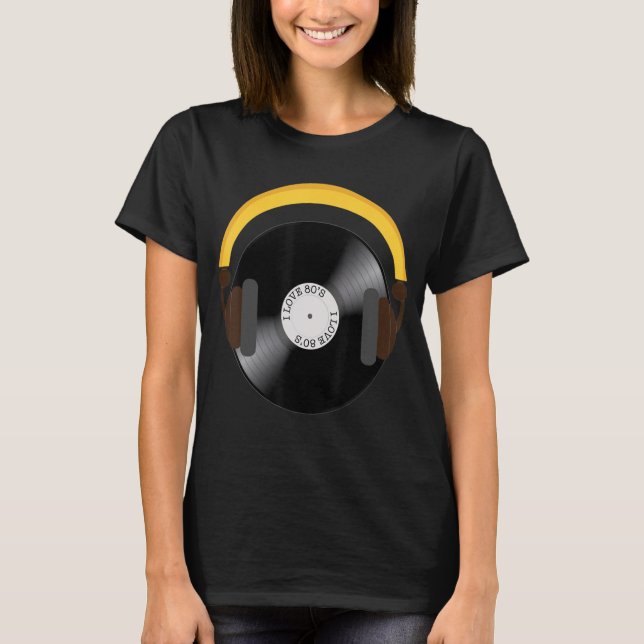 Camiseta Registro de vinilo retrô do anos 80 (Frente)