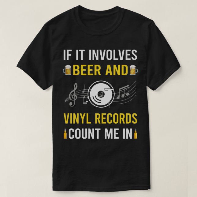 Camiseta Registros De Cerveja E Vinil (Frente do Design)