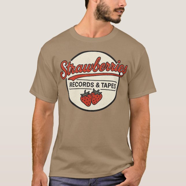 Camiseta Registros de Morangos e fitas Retro (Frente)
