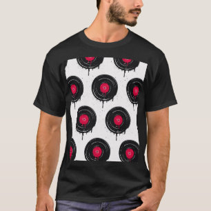 Camiseta Registros de vinil derretidos, padrão artístico.