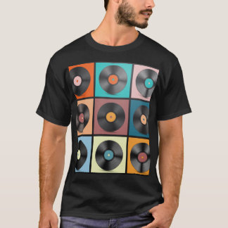 Camiseta Registros de vinilo: conjunto retrô LP.