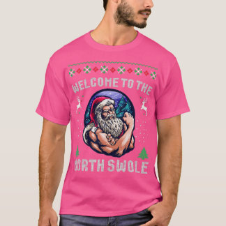 Camiseta Regozija-se com o ginásio de Natal Swole Santa Cla