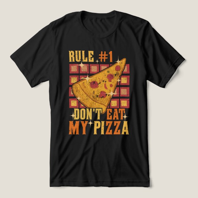 Camiseta Regra 1 Não Coma Minha Pizza (Design frontal)