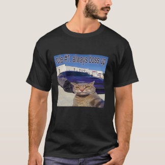 Camiseta Regra 1 Sempre Chefia Um Gato Engraçado Para Homen