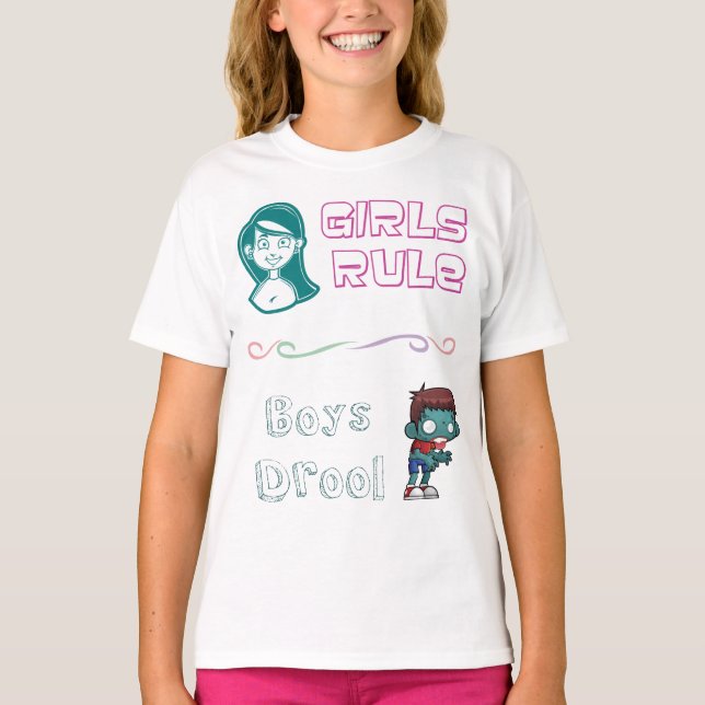 Camiseta Regra das meninas - Drool dos meninos (Frente)