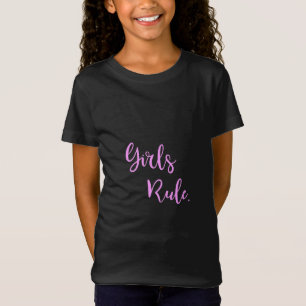 Camiseta Regra de Meninas - Texto Rosa, Legal Preto