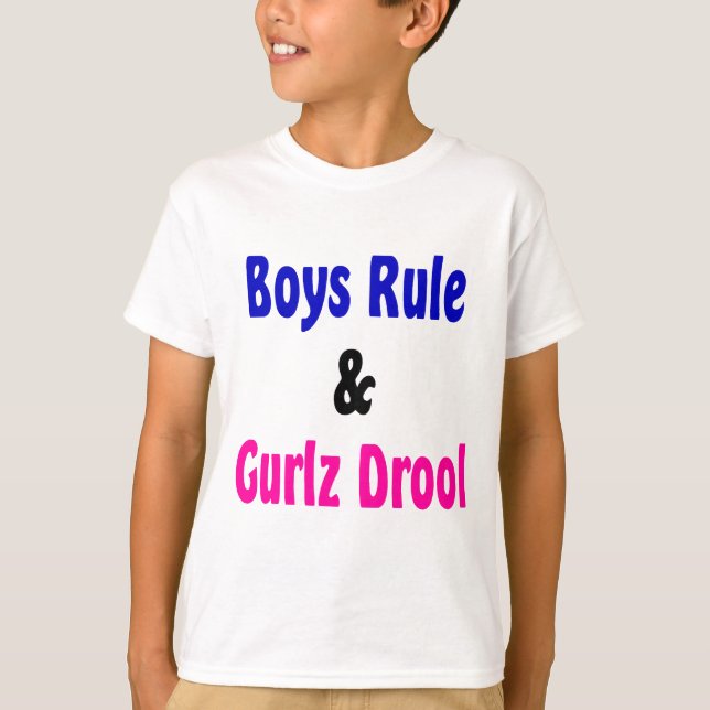 Camiseta Regra de Meninos e Gurlz Drool (Frente)