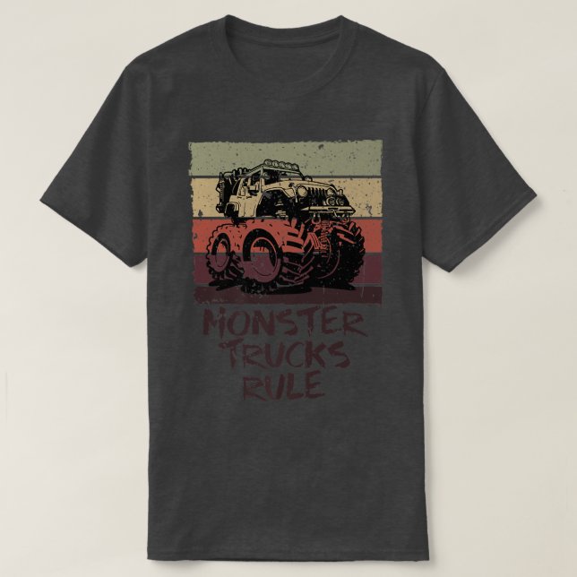 Camiseta Regra dos Caminhões Monstros - Caminhão Monstrado  (Frente do Design)