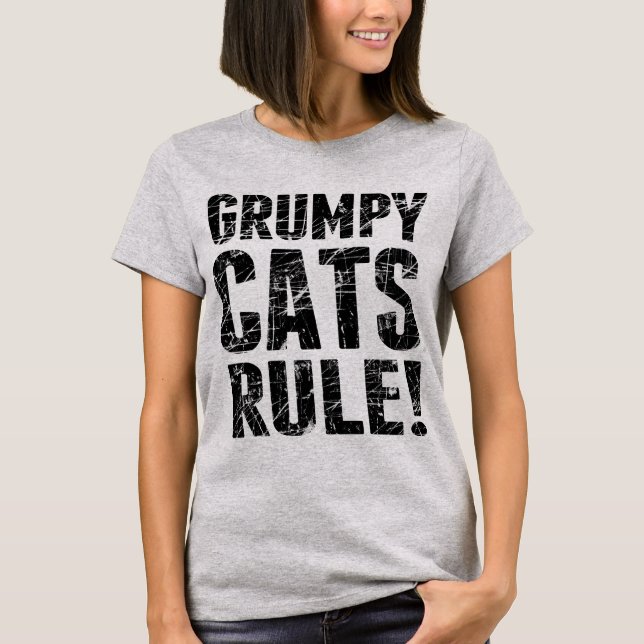 Camiseta Regra dos Gatos Grumpy! (Frente)