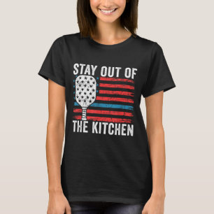 Camiseta Regra engraçada de pickleball fique fora da cozinh