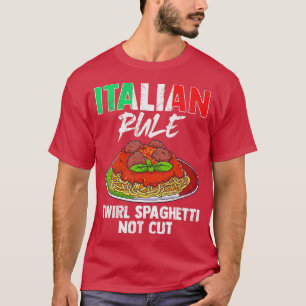 Camiseta Regra Italiana Twirl Spaghetti Not Cut Itália Itál