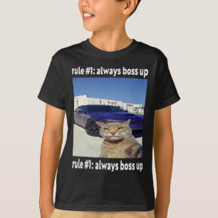 Camiseta Regra Nº 1 Sempre Chefe De Memória De Gato Engraça