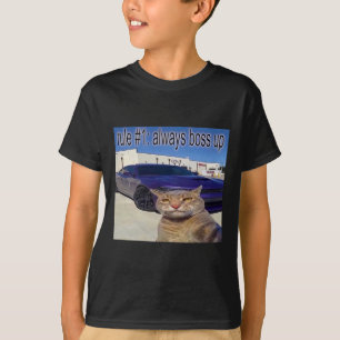 Camiseta Regra N.º 1 Sempre Chefia Um Meme Gato Engraçado P