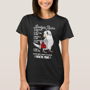 Camiseta Regras da Casa de Papagaios É Minha Eu Budgie Bran