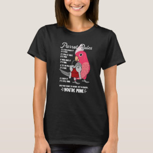 Camiseta Regras da Casa de Papagaios É Minha Galah de Peito