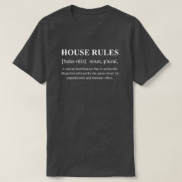Camiseta Regras da Casa Definição de Jogo Divertido com Tex