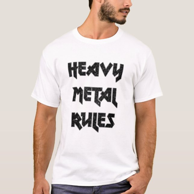 Camiseta Regras de Metal Pesado (Frente)
