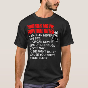 Camiseta Regras de Sobrevivência do Filme Horror - Citação 