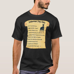 Camiseta Regras do Cão Doberman Pinscher Dono de Cachorro D