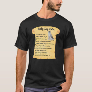 Camiseta Regras do Cão Husky Siberiano Dono de Cachorro