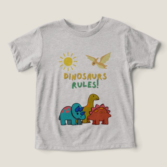 Camiseta Regras dos dinossauros! (Design frontal)