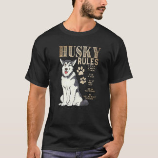 Camiseta Regras engraçadas para o dono de um Husky Siberian