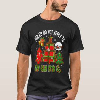 Camiseta Regras Não Para Tia Sarcástica Natal Xadrez Vermel