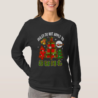 Camiseta Regras Não Para Tia Sarcástica Natal Xadrez Vermel