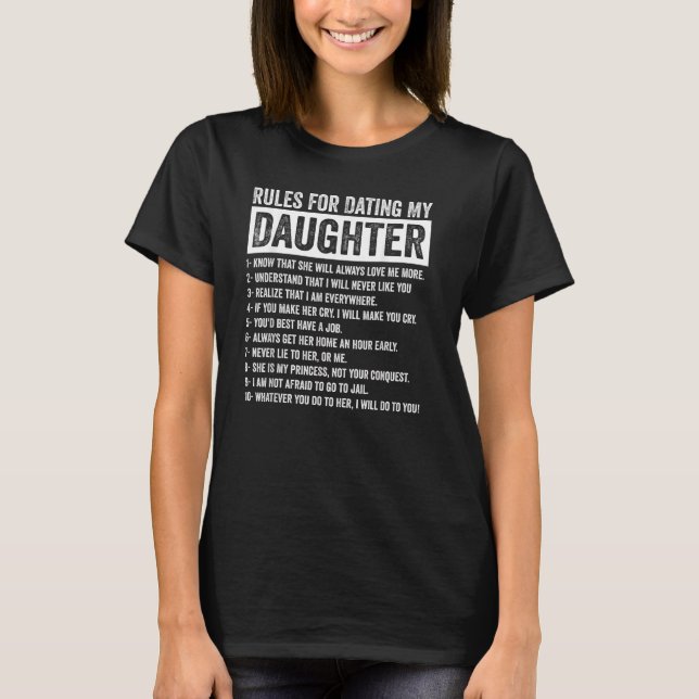 Camiseta Regras para o Namorando Minha Filha (Frente)