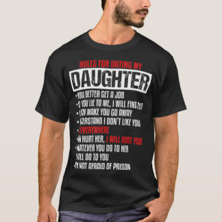 Camiseta Regras para o Namorando Minha FilhaLinda Filha