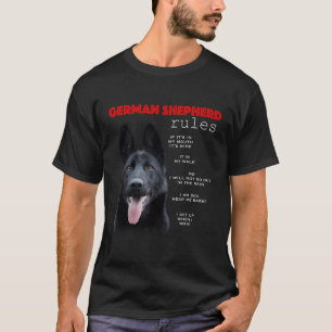 Camiseta Regras Para O Proprietário De Um Pastor Ger Preto