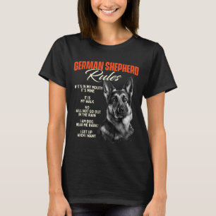 Camiseta Regras Relativas Ao german shepherd - Raça De Anim