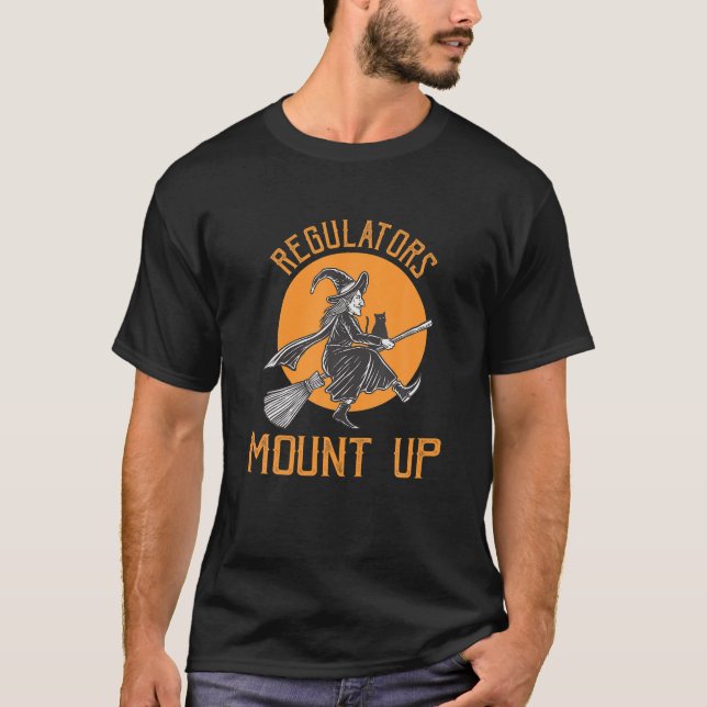 Camiseta Reguladores Montam O Cos De Halloween Da Bruxa (Frente)