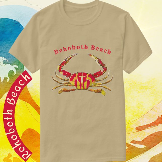 Camiseta Rehoboth Beach Delaware Caranguejo Vermelho e Dour (Criador carregado)