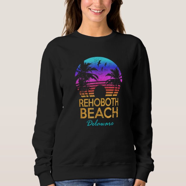 Camiseta Rehoboth Beach Delaware Retro Sunset Summer Vibe A (Frente)