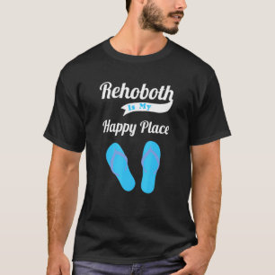 Camiseta Rehoboth É Meu Lugar Feliz, Cute Delaware Beach Va